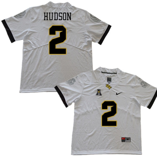 Men #2 Kobe Hudson UCF Knights College Football Jerseys Stitched Sale-White